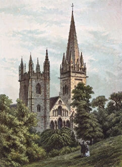 Images Dated 5th October 2012: Llandaff Cathedral / 1876
