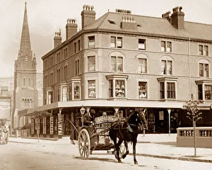 Llandudno Collection: Llandudno milk delivery cart Victorian period