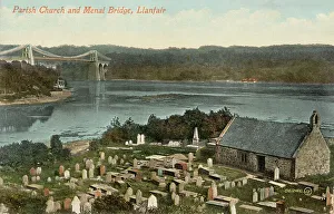 Straits Prints: Llanfair parish church and graveyard