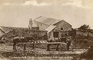 Bier Prints: Llangelynin Church, Wales and Two-horse Bier