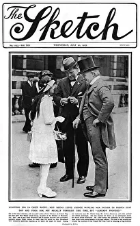 Tricolour Prints: Lloyd George & daughter on French Flag Day, WW1