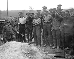 Dugout Prints: Lloyd George emerging from German dugout, WW1