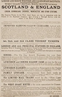 Caledonian Prints: LNWR and Caledonian Railway Poster Victorian period