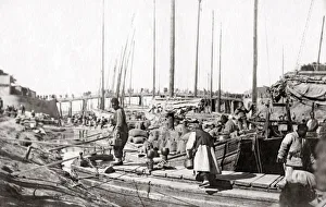 Loading boats Xianxian area, Hebei, China c. 1900