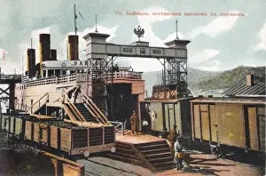 Loading wagons on the Baikal