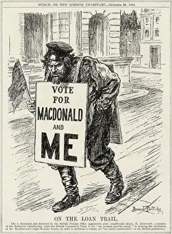 Bolshevik Prints: On the loan trail. Cartoon: A vote for Ramsay Macdonald's Labour party is a vote for bolshevism