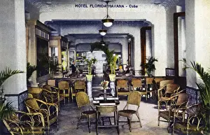 Florida Prints: Lobby and Ice Cream Parlour, Hotel Florida, Havana, Cuba