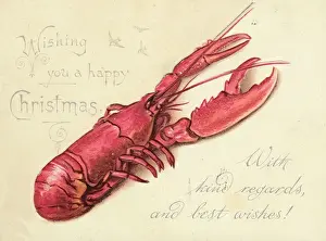 Lobster on a Christmas card