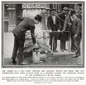 Aldgate Gallery: Local businesses were on protest against the increase charges of the Metropolitan Water