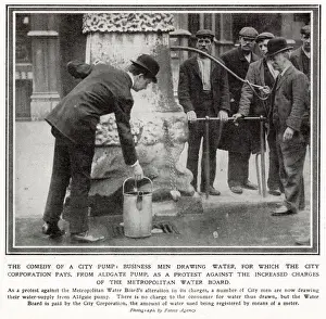 Businesses Prints: Local businesses were on protest against the increase charges of the Metropolitan Water