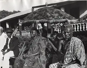 Local Chief watching scouting rally, Ghana, West Africa