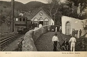 Local men with tourist car in Funchal, Madeira