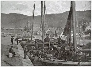 Lock of Fort Augustus, situated at the south-western end of Loch Ness. Date: late 1890s