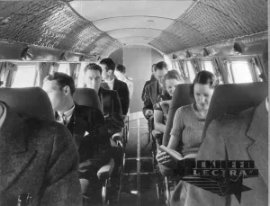 Electra Prints: Lockheed Electra cabin facing aft