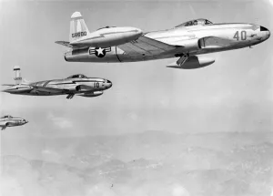 36th Prints: Three Lockheed F-80B-1-LO Shooting Stars including 45-8599