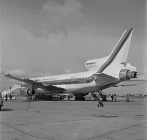 Airlines Prints: Lockheed L-1011 Tristar N305EA demonstrator Hong Kong
