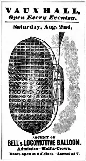 Vauxhall Prints: Locomotive balloon in Vauxhall Gardens