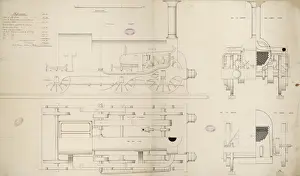 B Road Prints: Locomotive engine, 5 foot 9 inch driving wheel