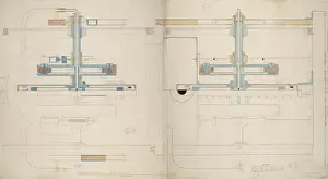 B Road Prints: Locomotive engine, 9 foot driving wheel