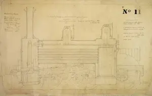 Locomotive luggage engine, longitudinal section