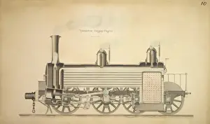 Locomotive luggage engine, longitudinal section