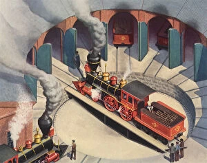 Journeys Collection: Locomotive on Turntable Date: 1941