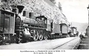 Baikal Prints: Locomotives at Baikal railway station