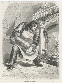 Mantlepiece Prints: A Log on the Fire / 1856
