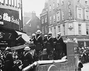 London Auxiliary Fire Brigade on parade during World War II Date: 1939-1945