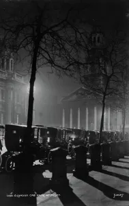 Glow Prints: A London Cab Rank at Night