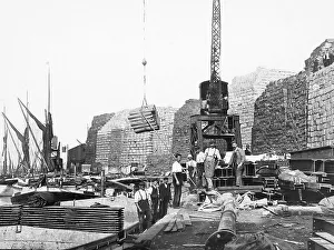 London Docks unloading pulp Victorian period