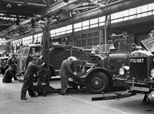Mechanic Prints: London Fire Brigade Headquarters appliance bay