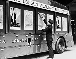 Lorry Prints: London Fire Brigade -- recruiting for the AFS