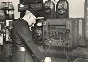 Operator Prints: London Fire Brigade telephone switchboard operator