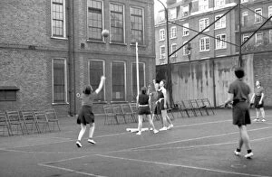 Sports Gallery: London firewomen playing netball, Westminster SW1