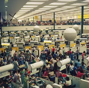 Terminal Prints: London Heathrow Airport Terminal (interior). Date: circa 1960s