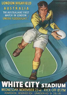 Held Collection: London Highfield v. Australia rugby advertisement
