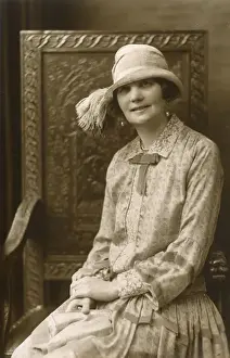 Tassel Prints: London Lady Marion - studio portrait - styish blouse and hat