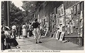 Sells Prints: London Life - Artists display their work for sale, Hampstead