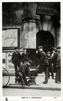 Shining Collection: London Life - A Shoeblack works outside a Station Entrance on The City and South London Railway