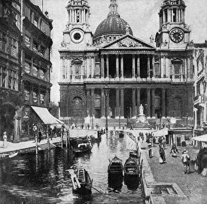 Images Dated 1st September 2015: If London were like Venice - St. Pauls Cathedral