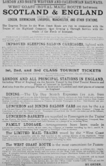 London and North Western and Caledonian Railway Notice