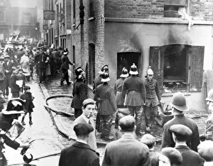 Inspecting Prints: London Salvage Corps and LFB at the scene of a fire
