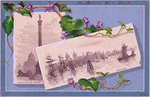 Creeper Prints: London scenes and flowers on a New Year card