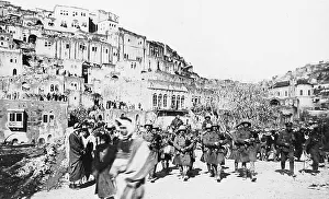 Tommies Prints: London Scottish Regiment marching through Es Salt during WW1