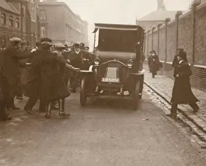 Arrests Prints: London taxi cab attacked by drivers during strike