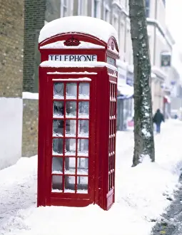 Kiosk Prints: London Telephone Box in Snow