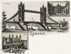 Images Dated 17th July 2019: London - Tower Bridge, Guildhall and the Tower of London