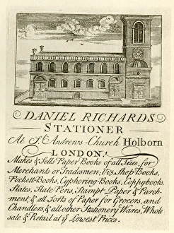 Images Dated 13th September 2016: London Trade Card - Daniel Richards, Stationer