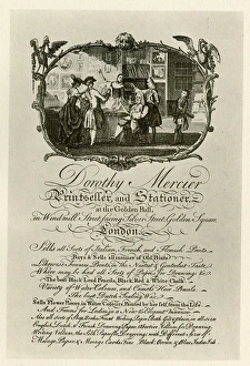 Images Dated 13th September 2016: London Trade Card - Dorothy Mercier, Printseller